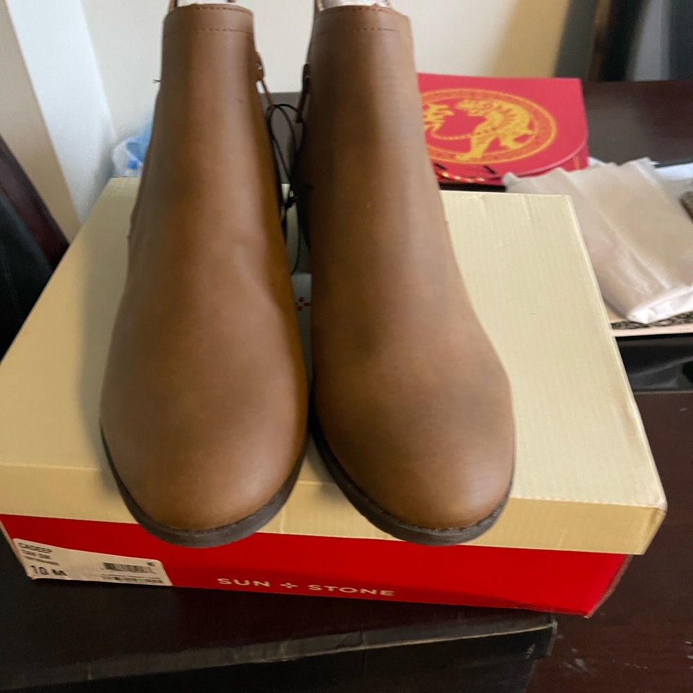 Tan ankle boots